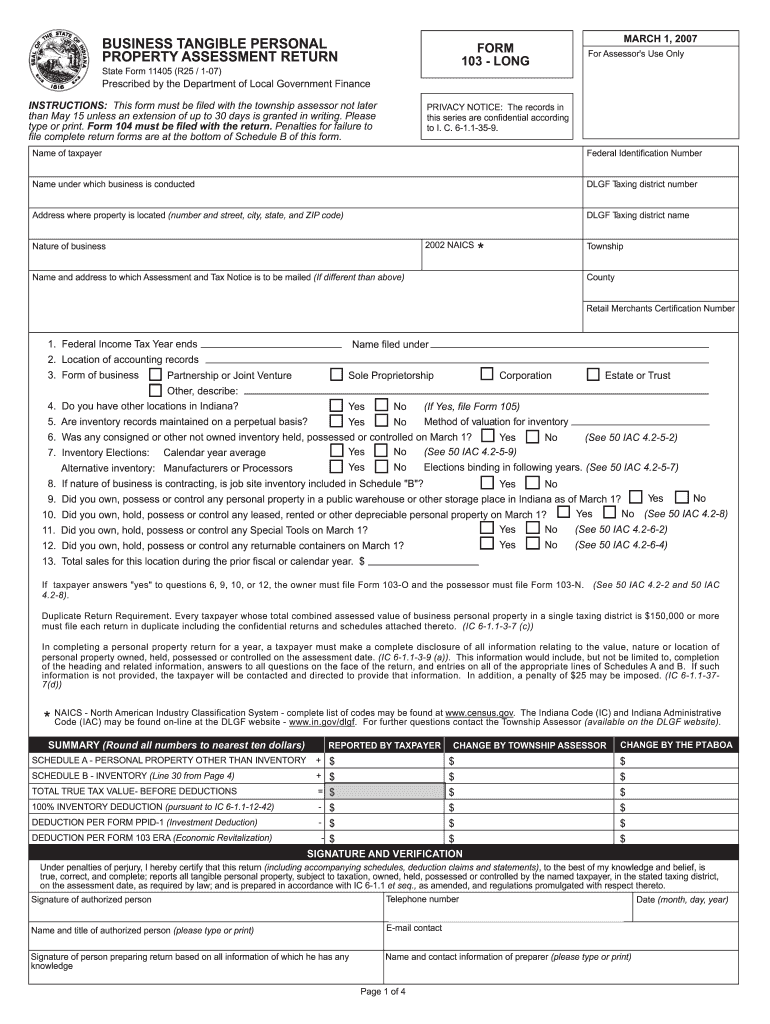 2007 Form IN SF 11405 Fill Online Printable Fillable Blank PdfFiller