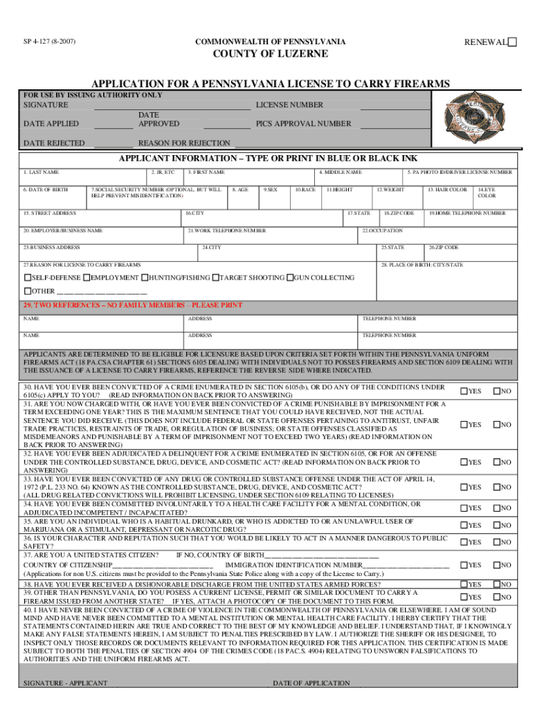 2007 Form PA SP 4 127 Fill Online Printable Fillable Blank PdfFiller