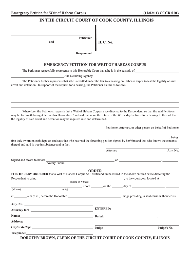 2011 Form IL CCCR 0103 Fill Online Printable Fillable Blank PdfFiller