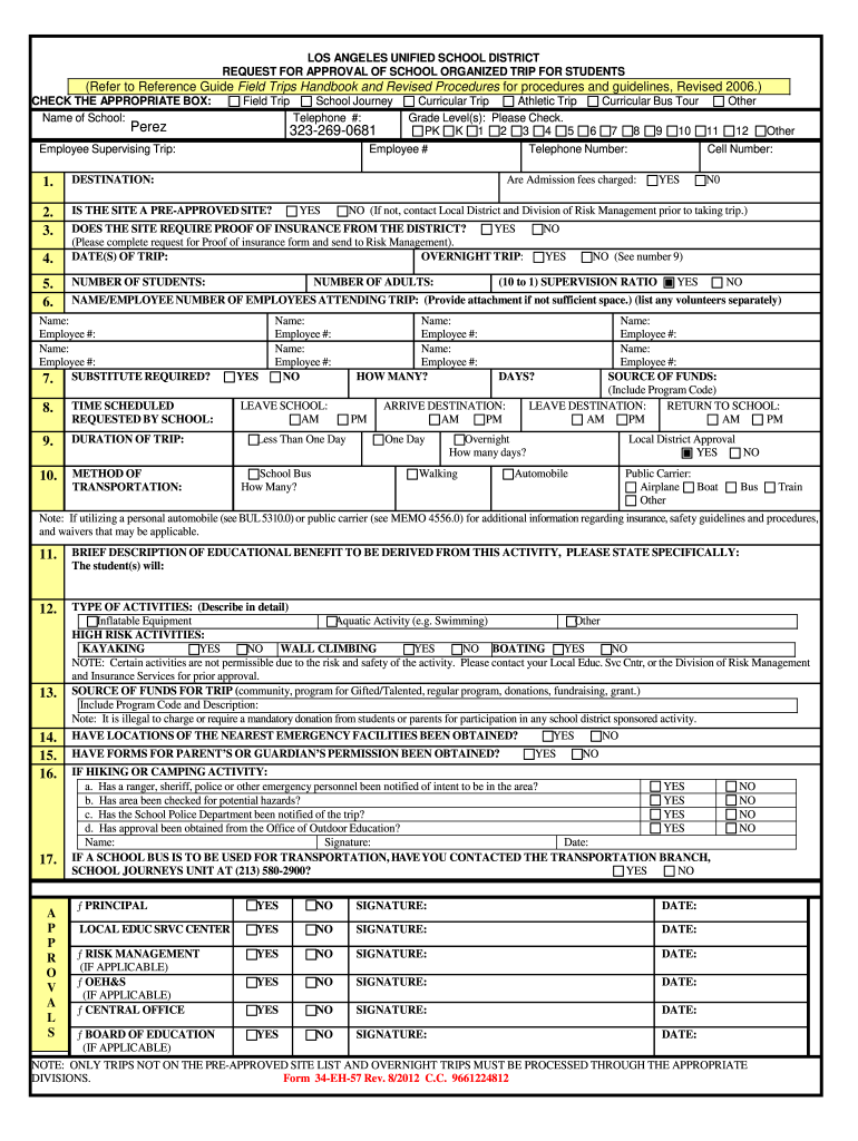 2012 2020 Form CA 34 EH 57 Los Angeles Fill Online Printable 