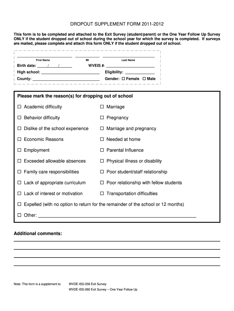 2012 Form WV WVDE ISS 056 Fill Online Printable Fillable Blank 