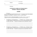 2013 2020 Form GA Answer To Complaint For Divorce Without Minor