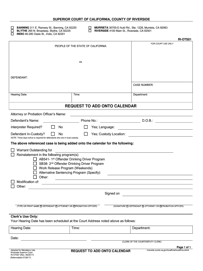 2017 2021 Form CA RI OTS01 Fill Online Printable Fillable Blank 