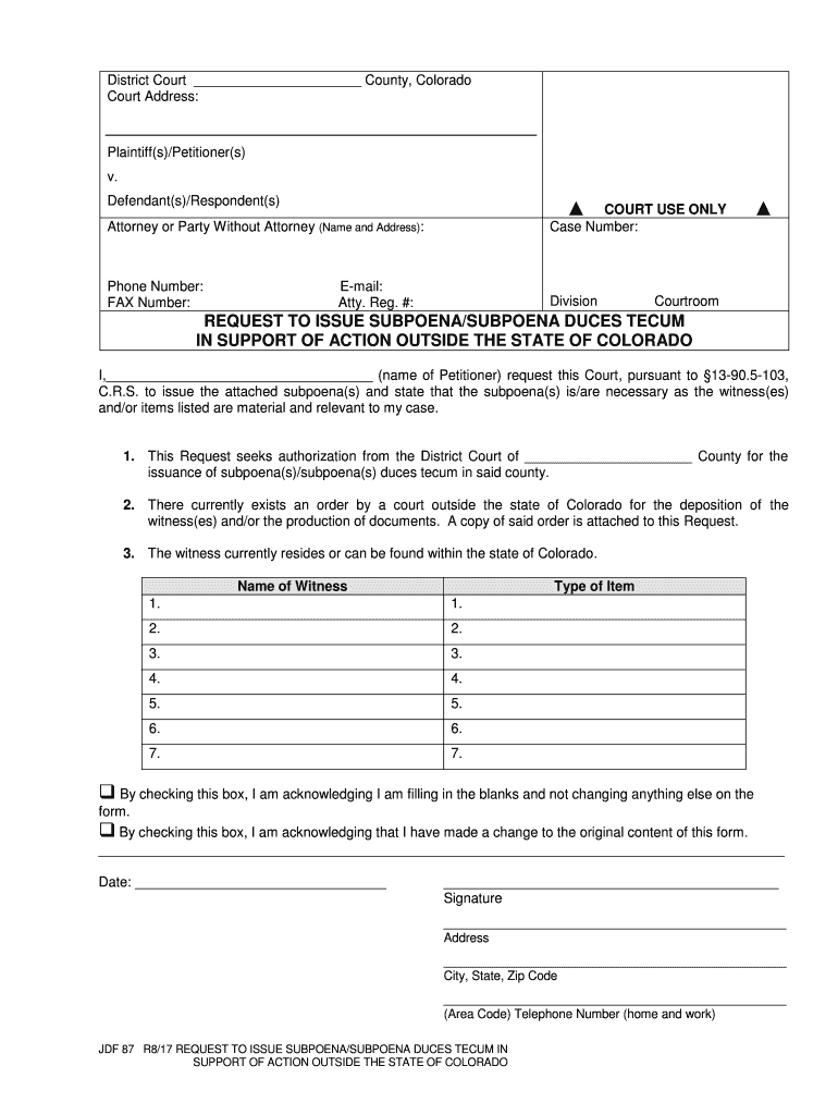 2017 2021 Form CO JDF 87 Fill Online Printable Fillable Blank 