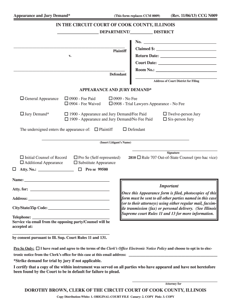 Appearance And Jury Demand 12 218 239 Fill Out And Sign Printable 