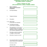 Application Form For Casual Trading Licence