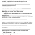 Authorization Of Medication For A Student At School Form Printable Pdf