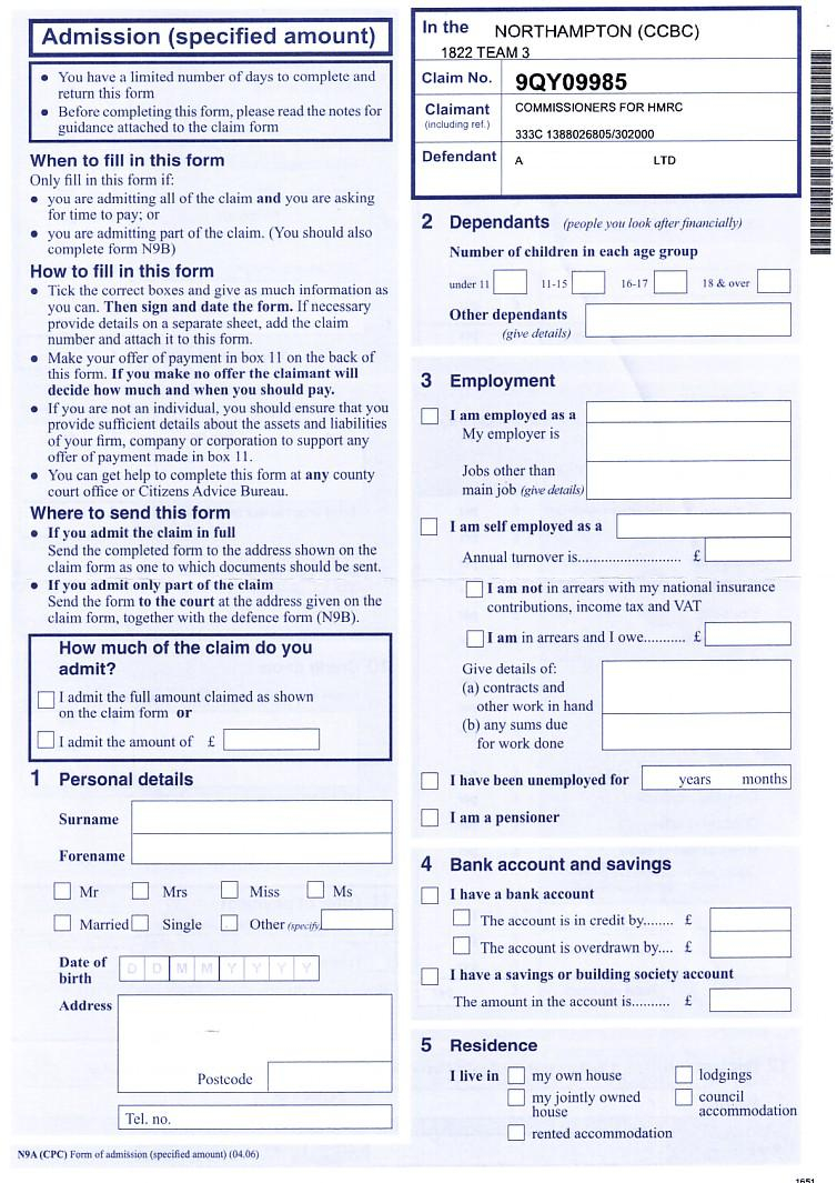 CCBC Form N1 Issue Pack Civil Procedure Rules County Court Procedure 