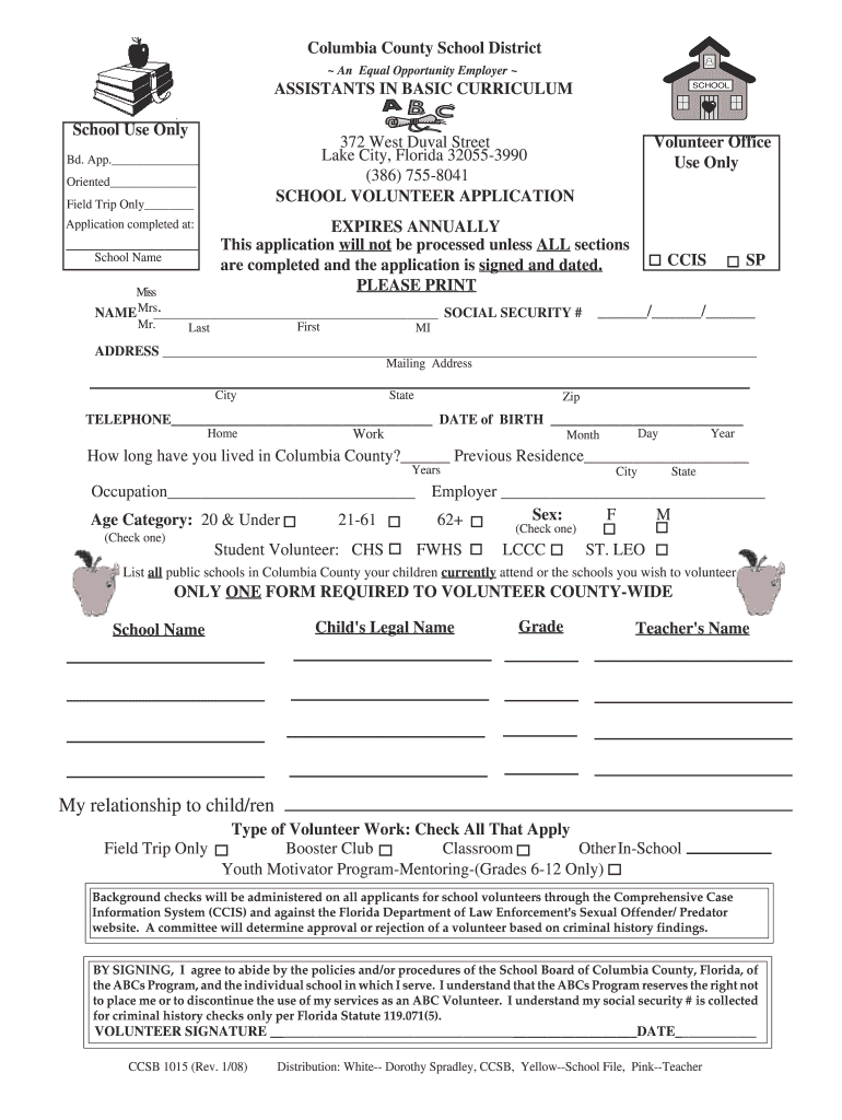 Ccsb Lake City Fl Fill And Sign Printable Template Online US Legal 