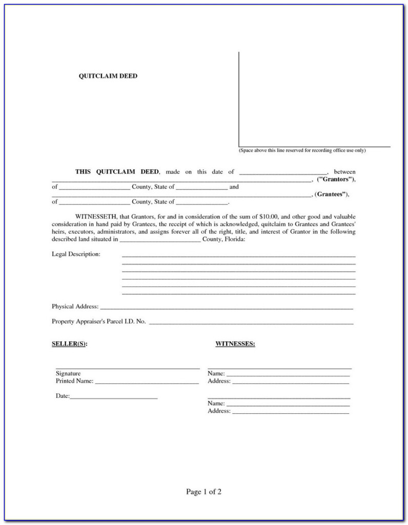 Cook County Quit Claim Deed Form Instructions Form Resume Examples 