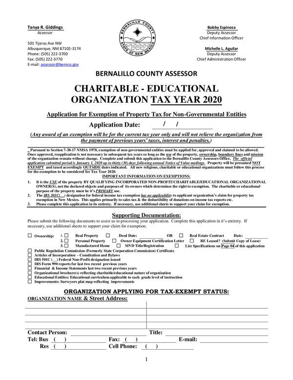 Fill Free Fillable Forms Bernalillo County