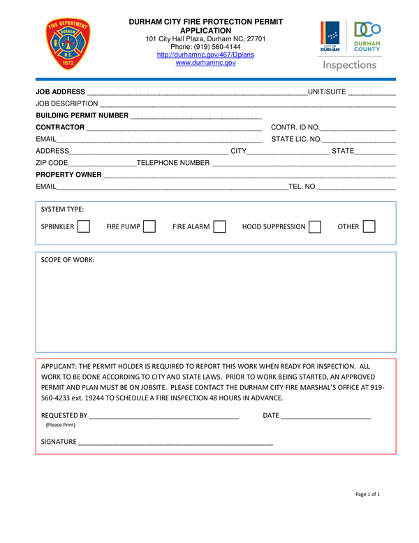 Fill Free Fillable Forms City Of Durham