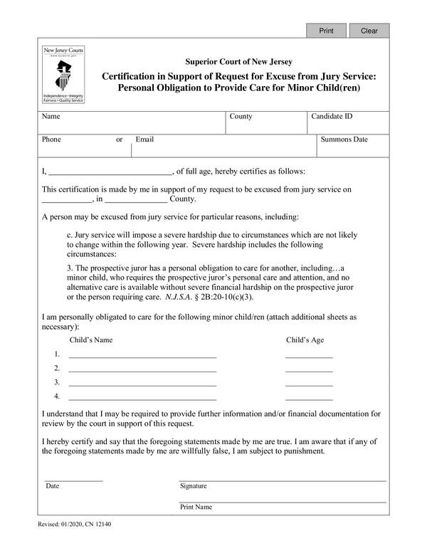 Fill Free Fillable Forms NJ Judiciary