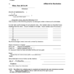 Fillable Affidavit For Restitution Minn Stat 611a 04 Printable Pdf