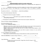 Fillable Order Referring Parties To Family Mediation Form The