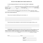 Fillable Petition For Correction Of Birth Certificate Printable Pdf