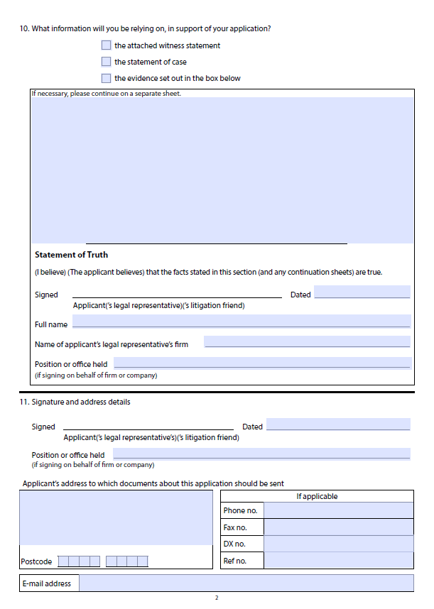 Form N244 Application Notice For County Court Eg Set aside amend 