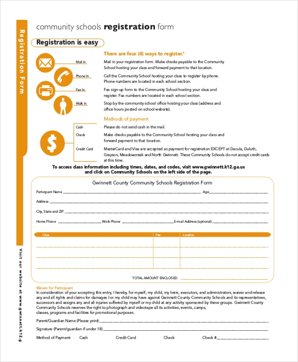 FREE 12 Sample School Registration Forms In PDF Word Excel