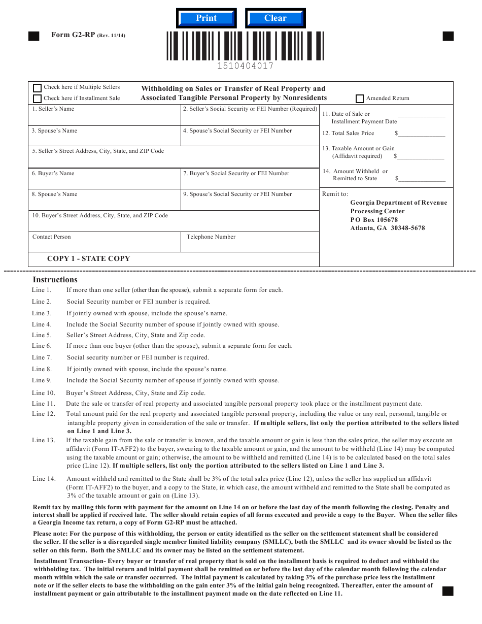 Georgia Tangible Personal Property Tax Form ZDOLLZ