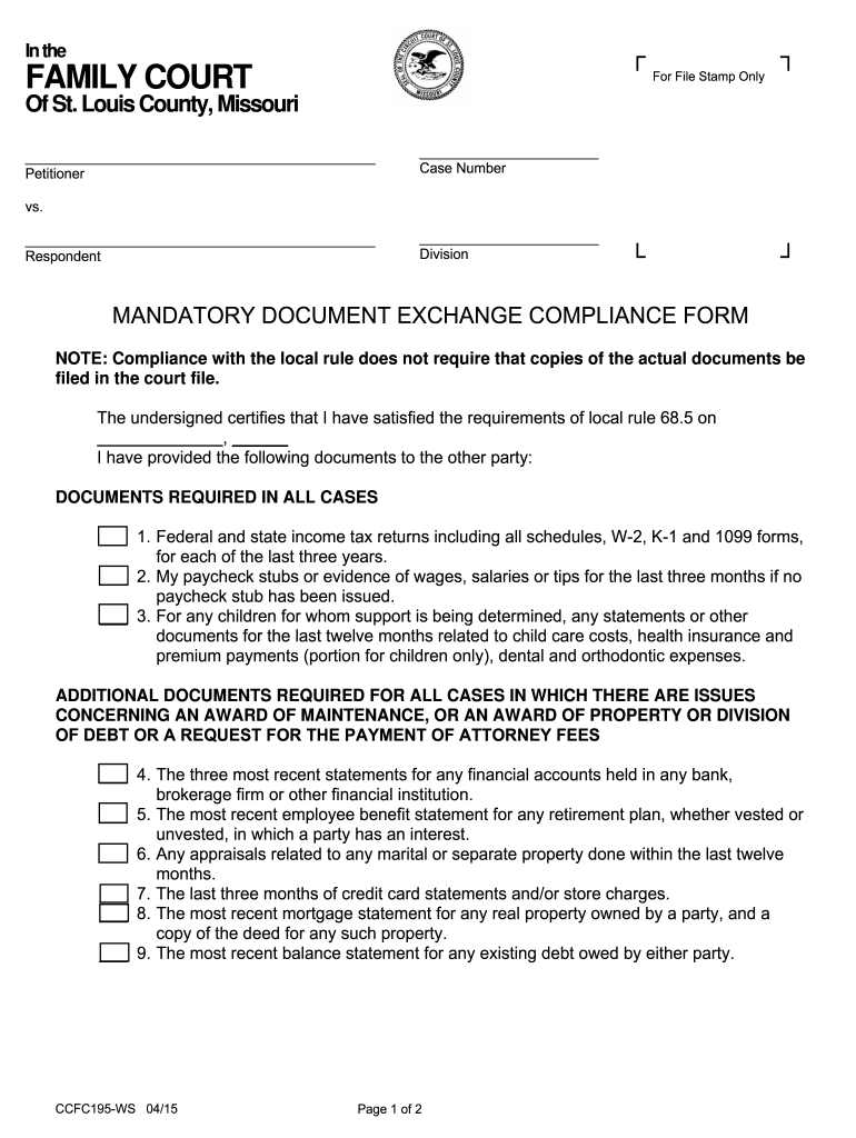 Mandatory Document Exchange Compliance Form Fill Online Printable