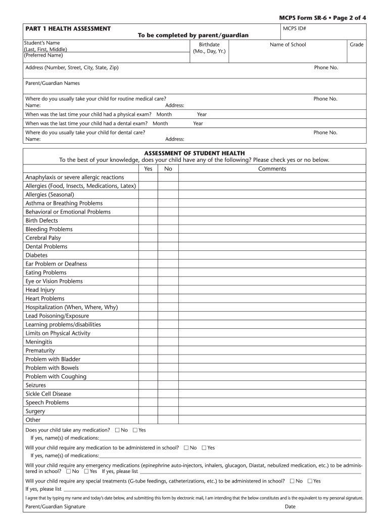 MD MCPS SR 6 2020 2021 Fill And Sign Printable Template Online US 