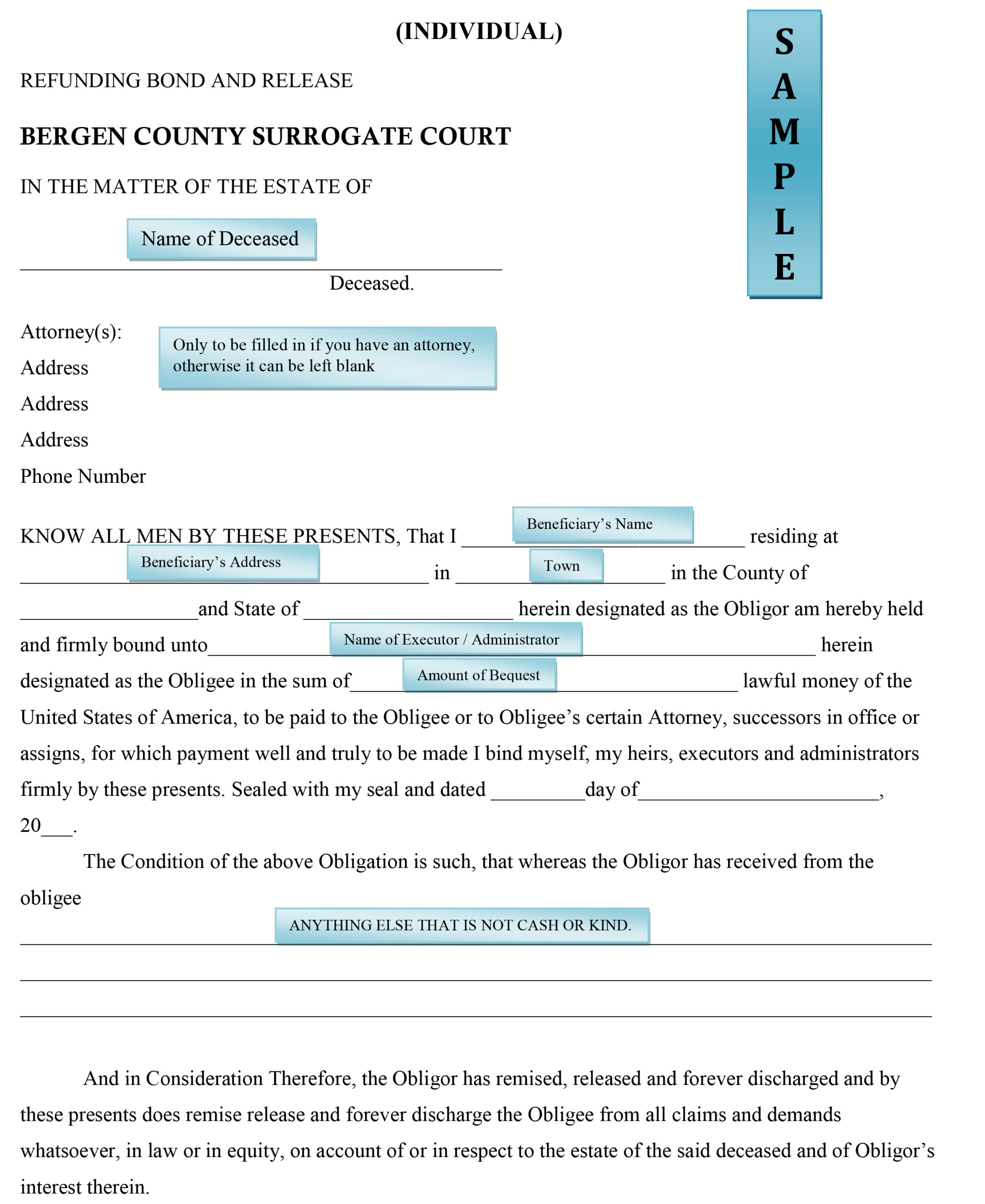 Bergen County Surrogate Court Refunding Bond And Release 2020 2021