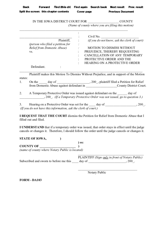 Motion To Dismiss Without Prejudice Thereby Requesting Cancellation Of