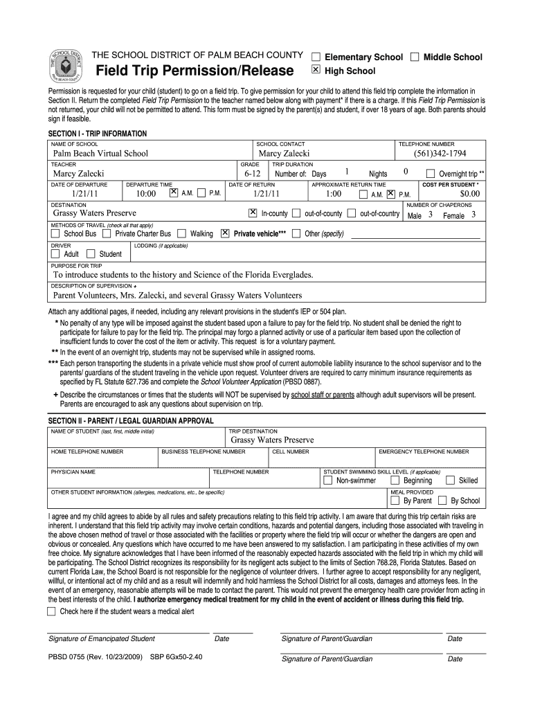 Palm Beach Permission Form Fill Online Printable Fillable Blank 