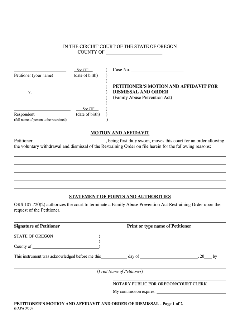 Restraining Order Oregon Fill Out And Sign Printable PDF Template 