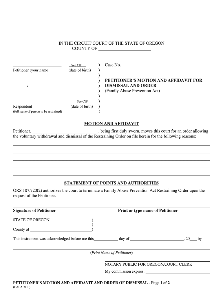Restraining Order Oregon Washington County Fill Online Printable