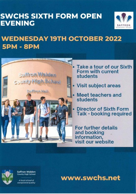 Saffron Walden County High School Sixth Form Open Evening Saffron 