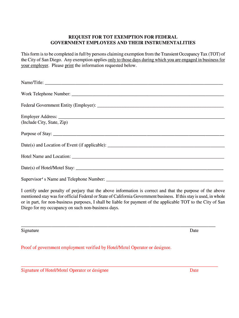 San Diego Exemption Tax Form Fill Out And Sign Printable PDF Template