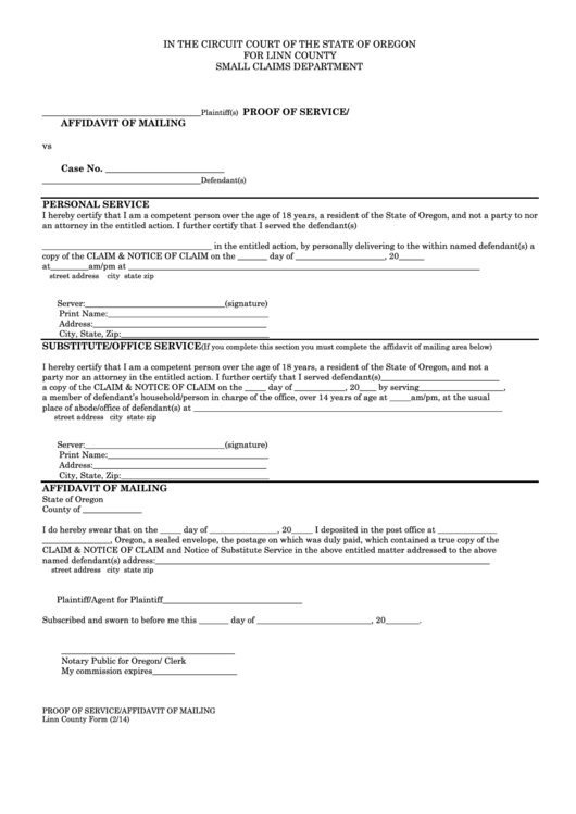 Small Claims Department Form Printable Pdf Download