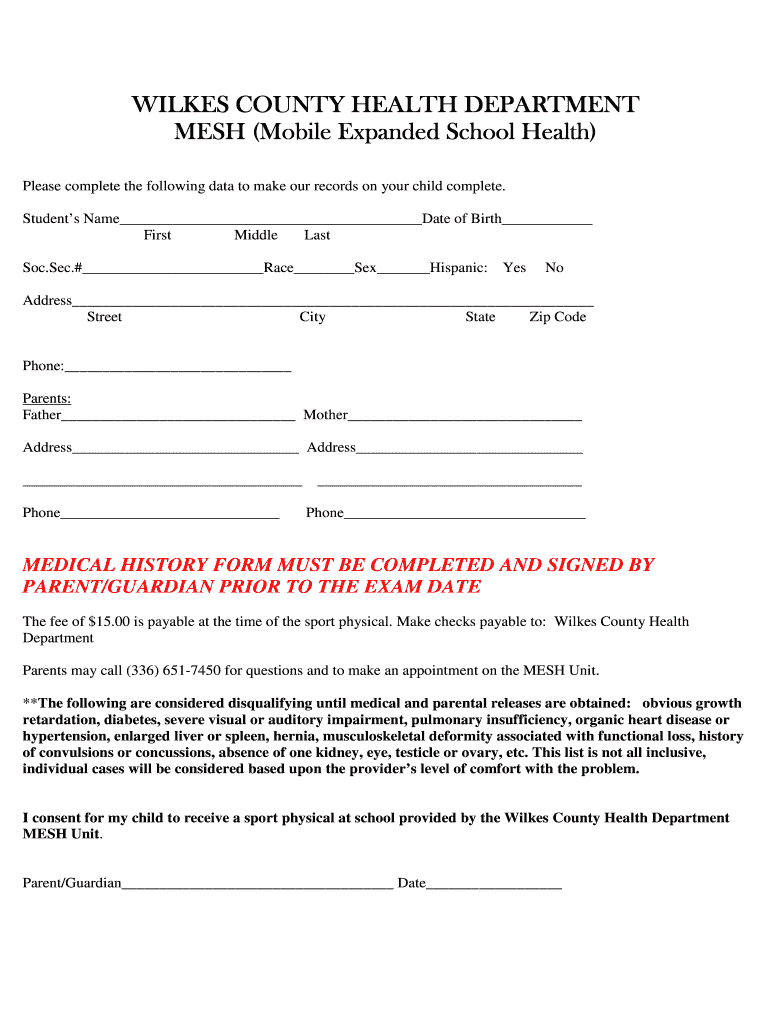 Sports Physical Form Pdf Fill Out And Sign Printable PDF Template