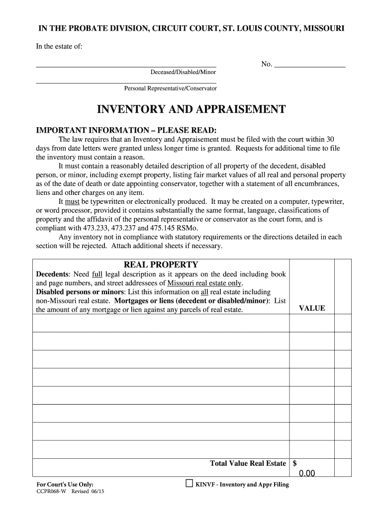 St Louis County Probate Court Fill Out And Sign Printable PDF 