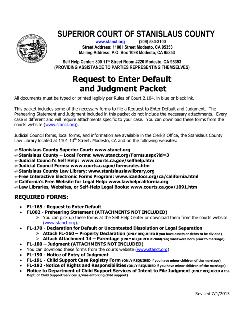 Stanislaus County Superior Court Family Law Forms CountyForms com