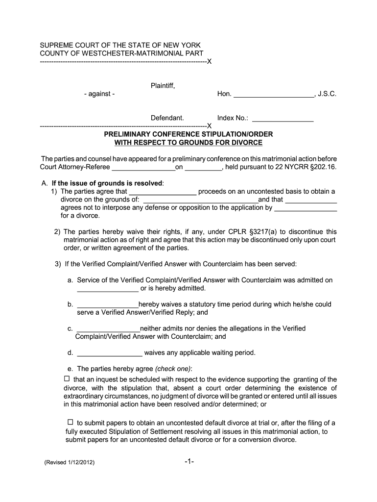 Stipulation Grounds Divorce Fill Online Printable Fillable Blank 