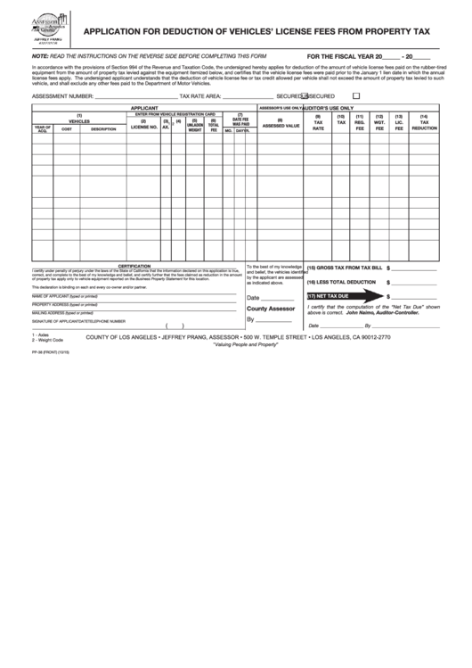 Top 10 Unsorted Los Angeles County Assessor Forms And Templates Free To 