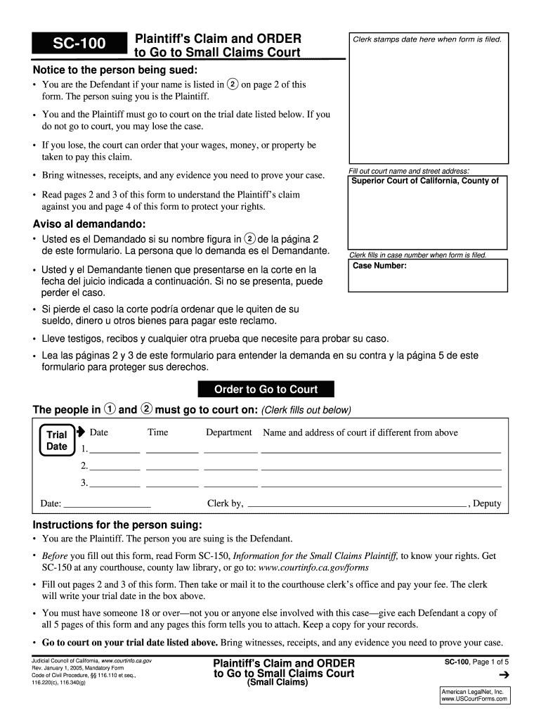 2005 Form CA SC 100 Fill Online Printable Fillable Blank PdfFiller