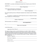 2005 Form MD Raffle Application Carroll County Fill Online Printable