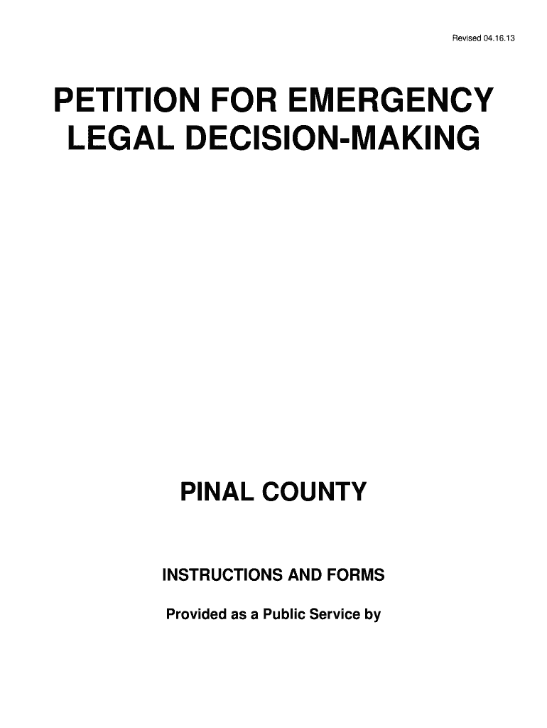 2013 Form AZ Petition For Emergency Legal Decision Making Fill Online