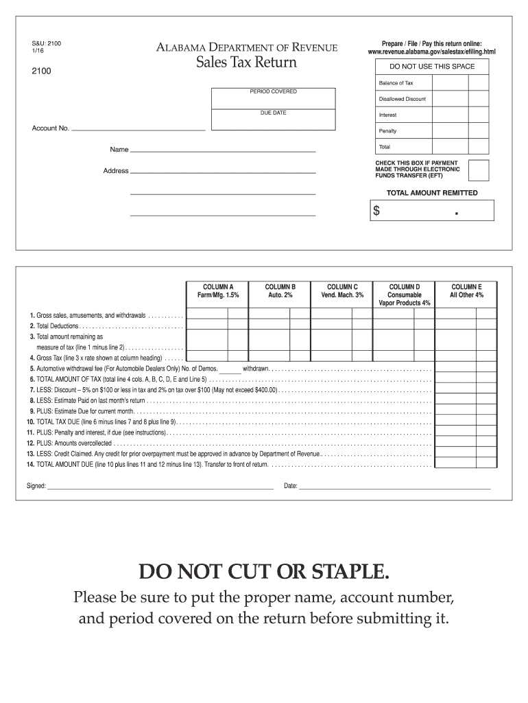 2016 2021 Form AL ADoR 2100 Fill Online Printable Fillable Blank 