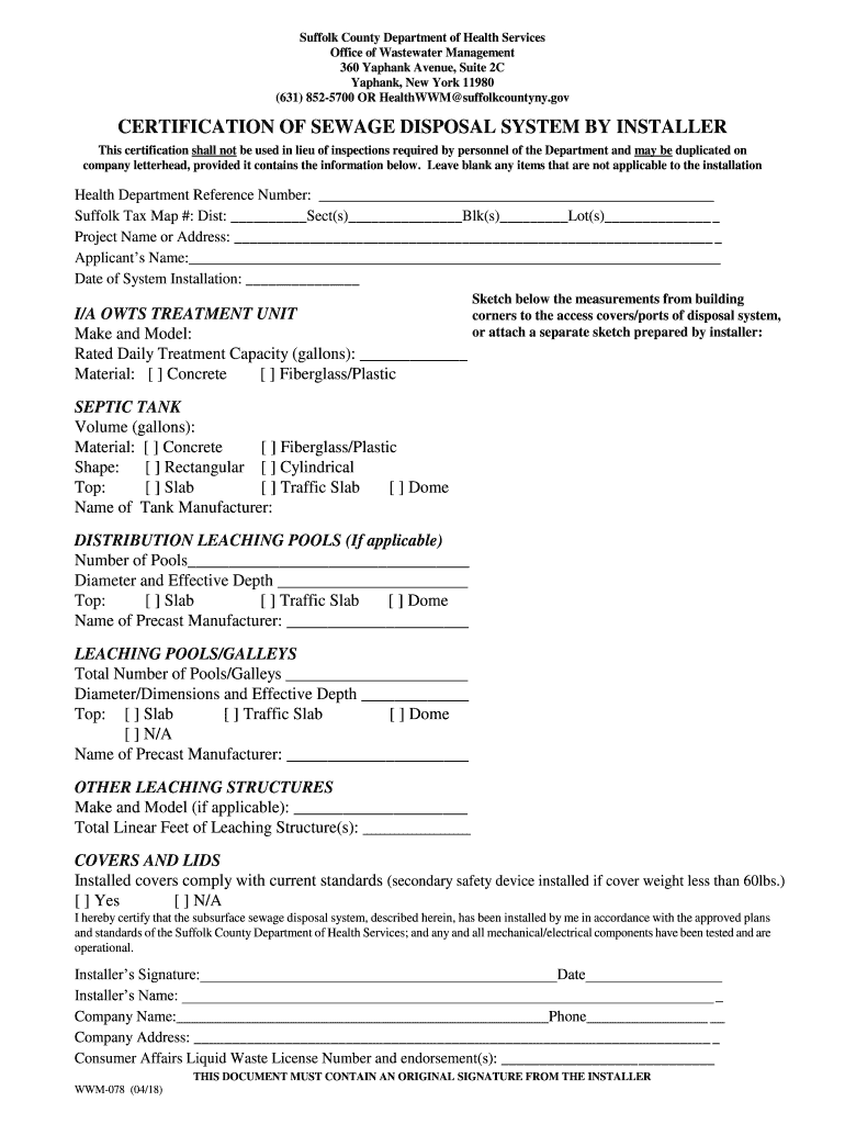 2018 2022 Form NY WWM 078 County Of Suffolk Fill Online Printable 