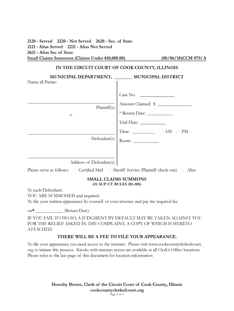 2018 Form IL CCM 0751 Cook County Fill Online Printable Fillable 