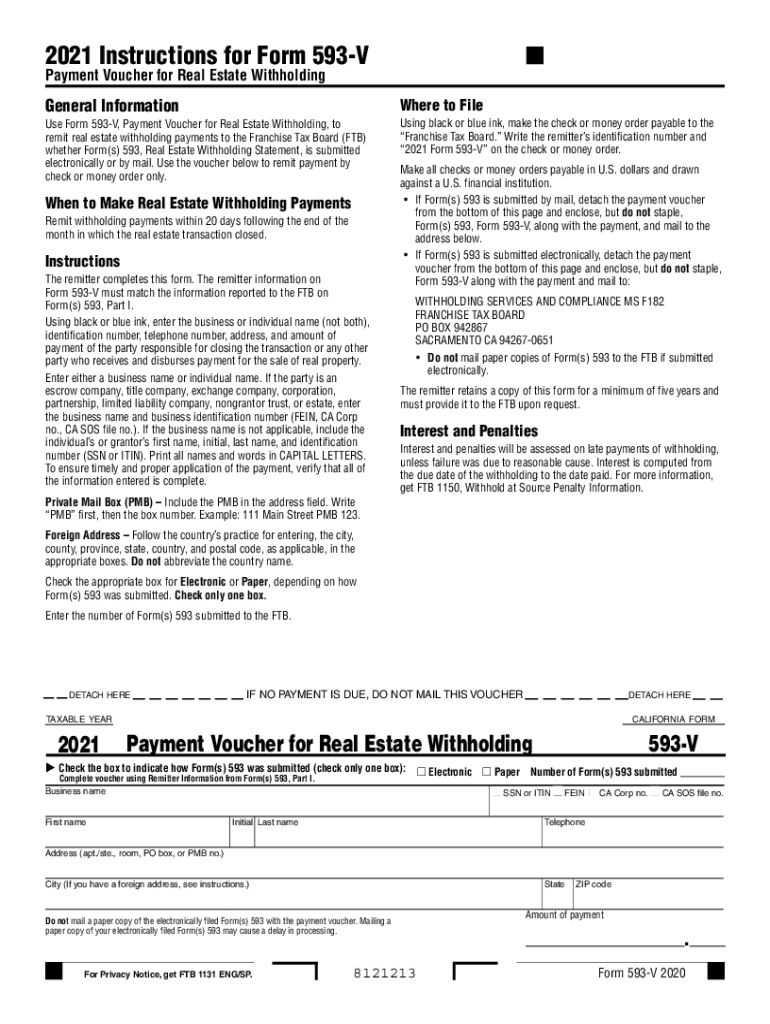 2021 Form CA FTB 593 V Fill Online Printable Fillable Blank PdfFiller