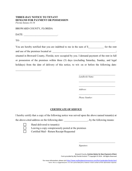 24 Sample Eviction Notice For Nonpayment Of Rent Page 2 Free To Edit 