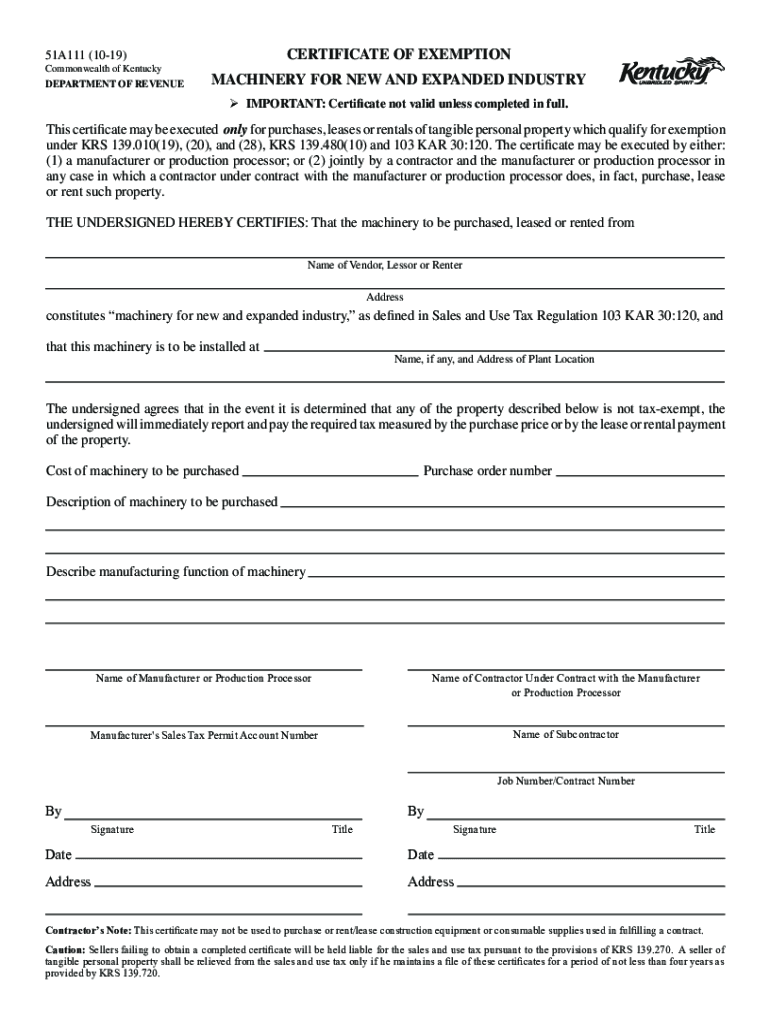 51a111 Exempt Form Fill Out Sign Online DocHub