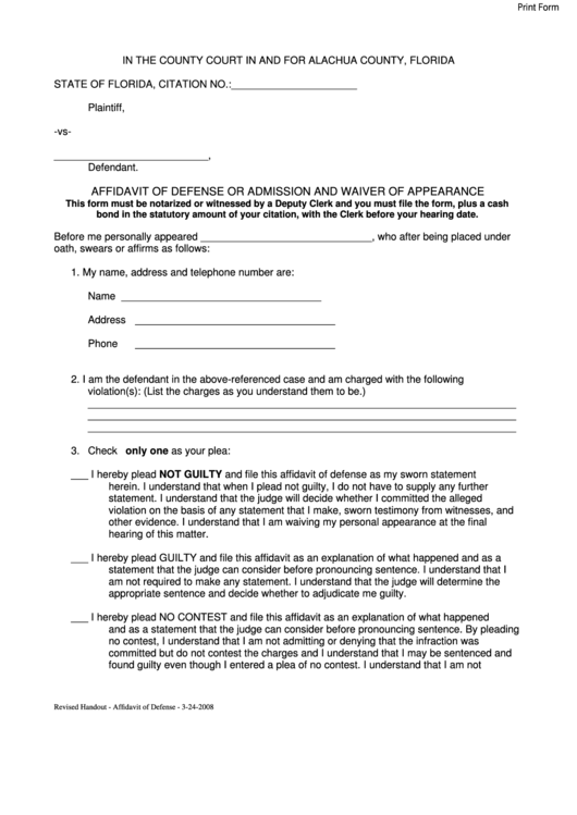 Alachua County Clerk Of Court Daycare Affidavit Form 2022 