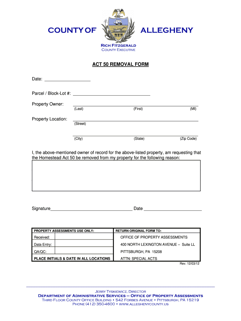 Allegheny County Homestead Exemption Fill Out And Sign Printable PDF 