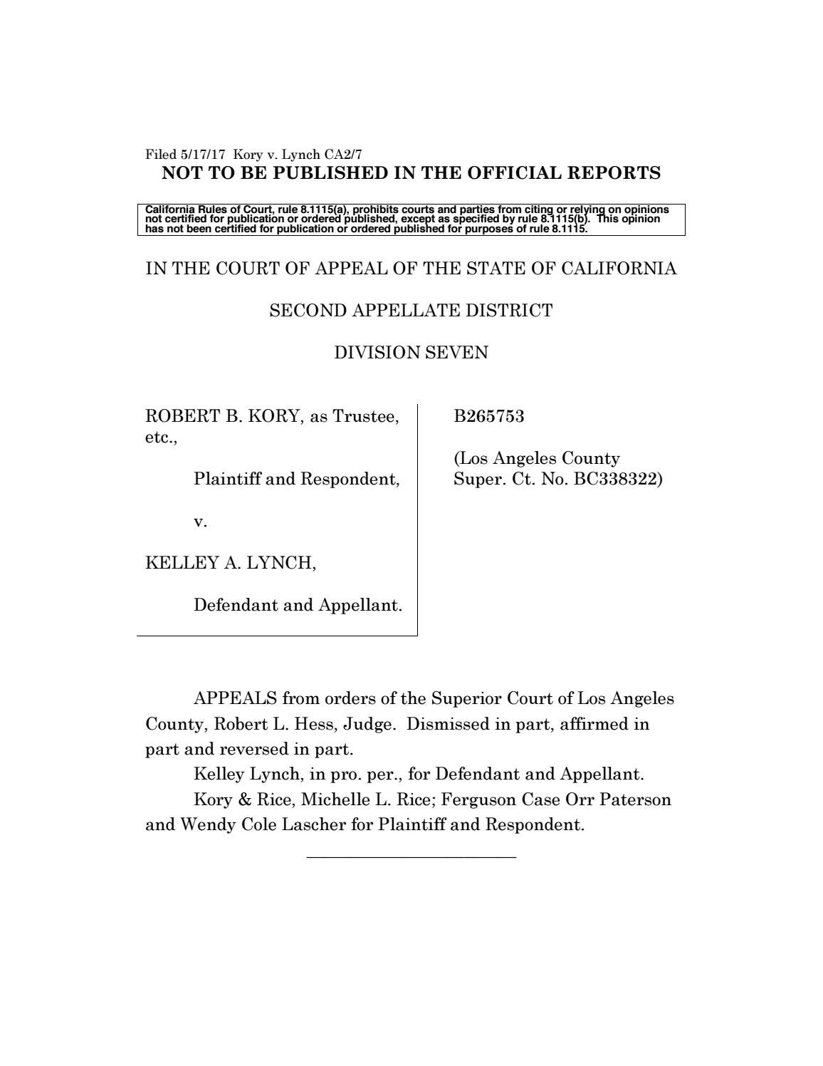 Appeal For Unlawful Detainer Judgement Los Angeles Digital Library